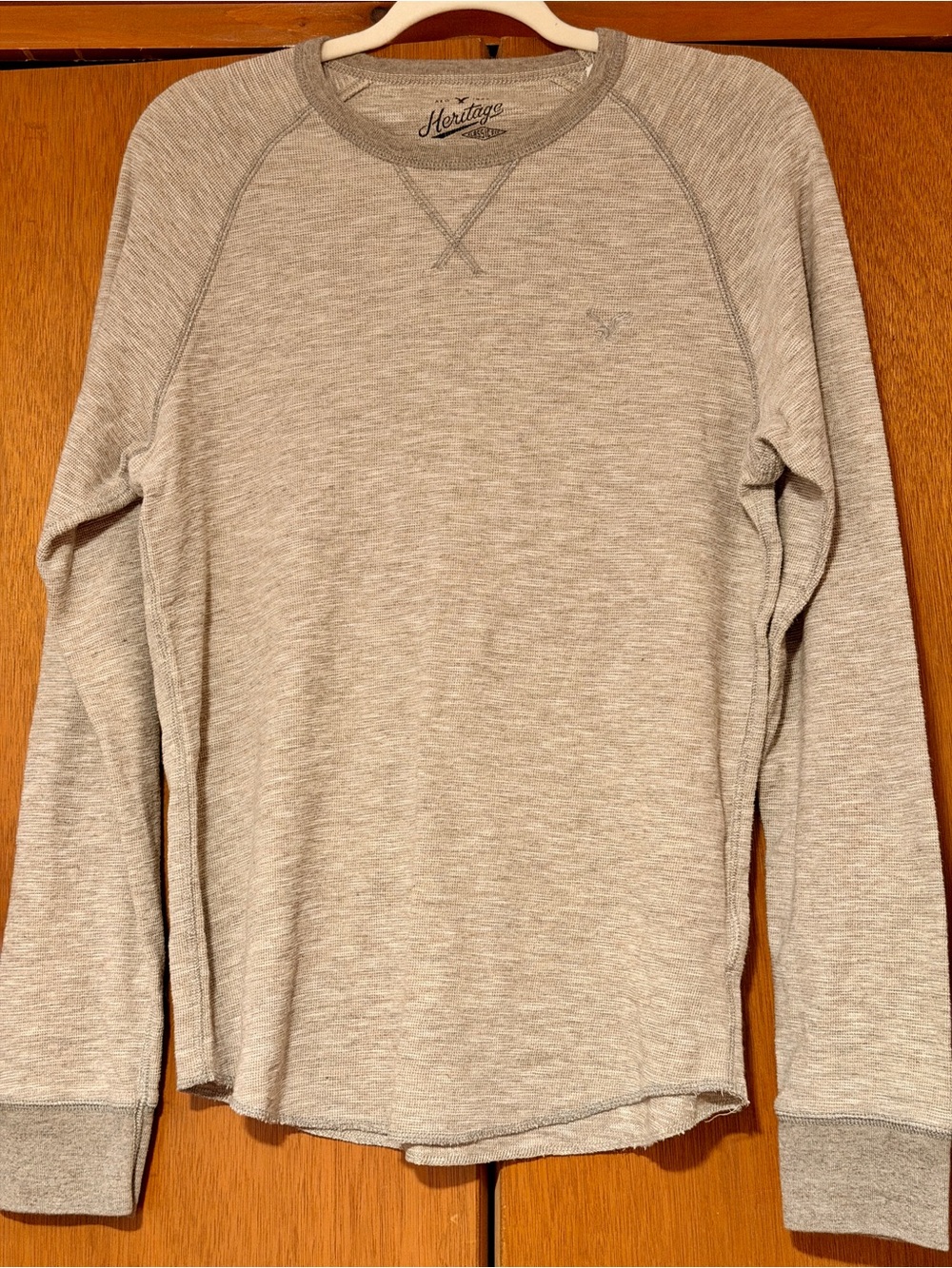 American Eagle Heritage Thermal Shirt Gray Waffle Knit Men’s Large 2014
